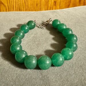 925 BBJ Aventurine Chunky Beaded Bracelet
